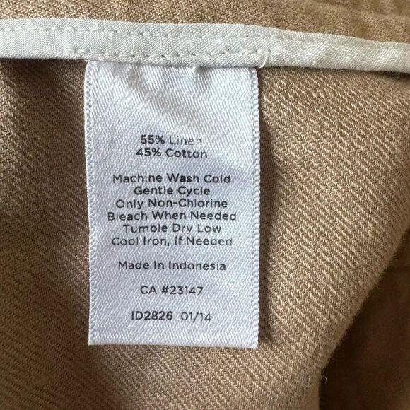TALBOTS Women's Roll Cuff Tie Waist Pants Sz 6 Linen Cotton Blend Casual Safari - Picture 4 of 7